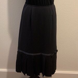 Cachet Black Midi Skirt with Fringe Cut Hem